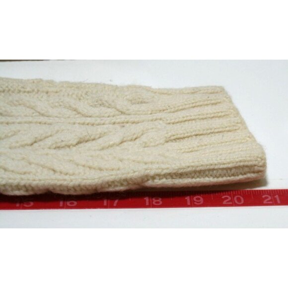 Inis Crafts Merino Wool Zip Cardigan Womens S Cream Cable Knit Ireland Heritage - Picture 7 of 7